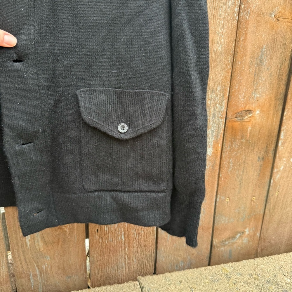Saks Fifth Ave Women’s Black Cashmere Button Up Sweater Cardigan Jacket Large - Picture 7 of 10